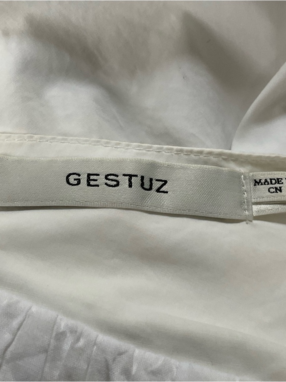 Scandi Minimalist White Cotton Mini Dress GESTUZ Resort Babydoll Pockets - Picture 8 of 16